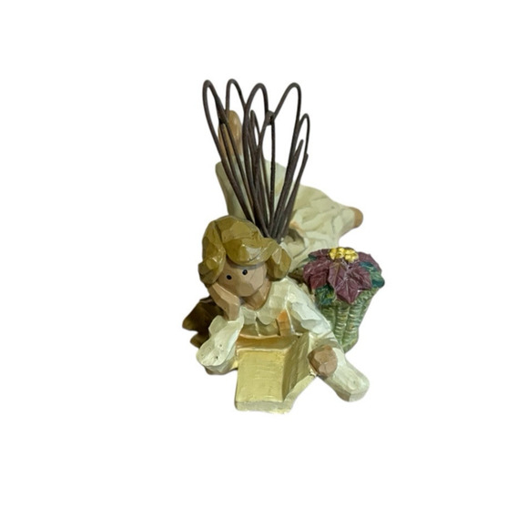 Two Ganz Angel Accent Flower Winter greenery Resin figurines by Roman Home Decor - Picture 7 of 13